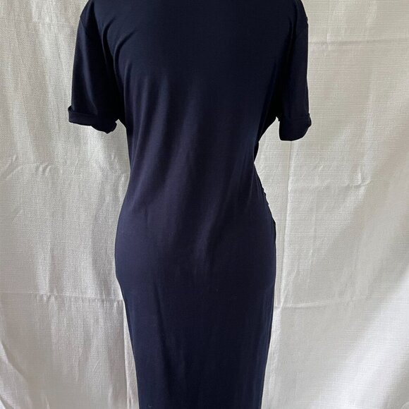 Lillusory Classic Front Tied Wrap Mini Dress Color Navy Blue Large - 0126 - Picture 5 of 6